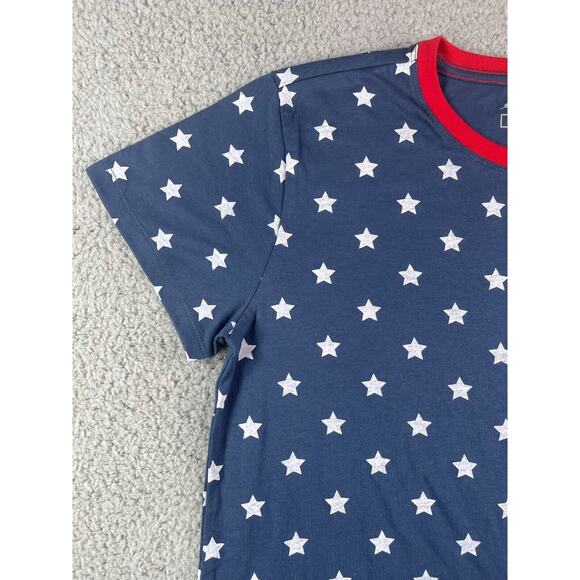 Eddie Bauer Shirt Womens Medium Blue Stars American Flag 4th Of July Freedom - Picture 3 of 11